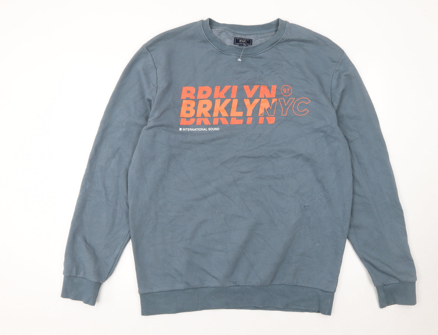 Unisex Adults UK Size XL F&F Blue Pullover Sweatshirt