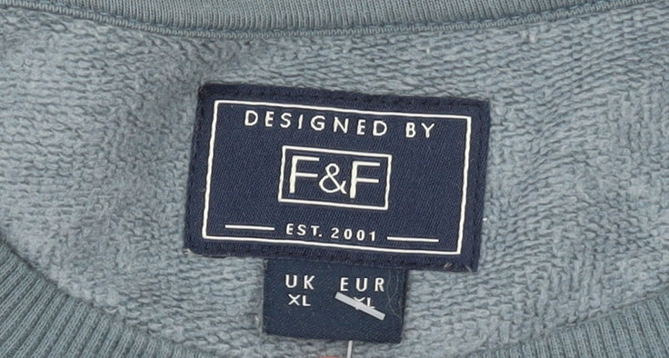 Unisex Adults UK Size XL F&F Blue Pullover Sweatshirt