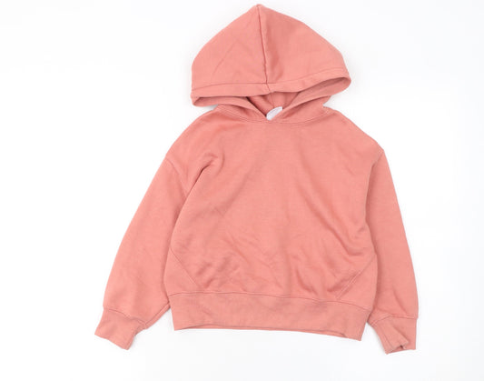 Girls UK Size 7 Years Zara Pink Pullover Hoodie