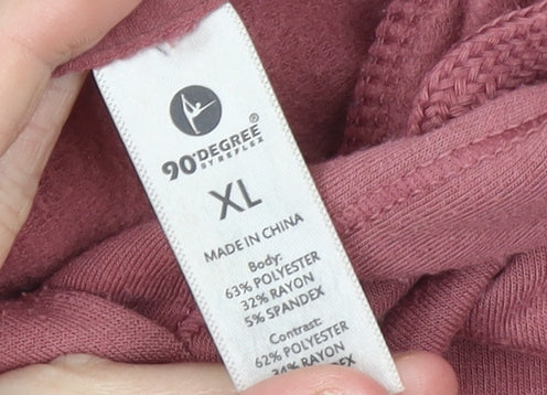 Womens UK Size XL 90 Degree by Reflex Pink Pullover Hoodie