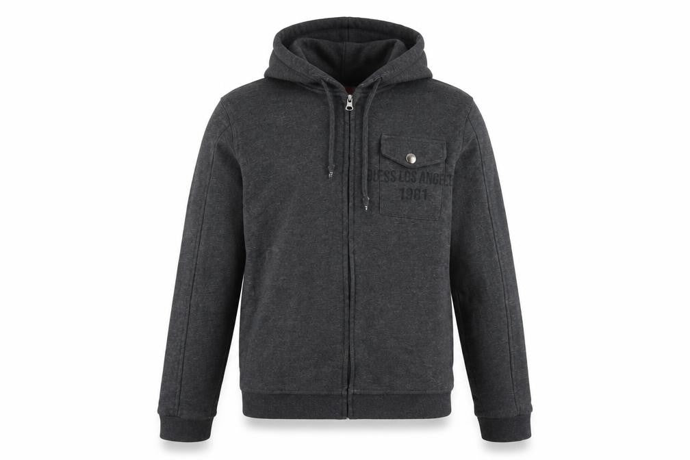 Mens UK Size L GUESS Grey Full Zip Hoodie