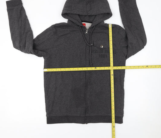 Mens UK Size L GUESS Grey Full Zip Hoodie