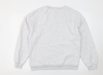 Womens UK Size L Boohoo Grey Pullover Sweatshirt