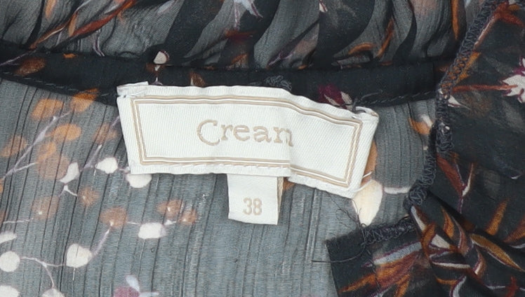 Womens UK Size 10 Cream Black Tunic Blouse