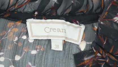Womens UK Size 10 Cream Black Tunic Blouse