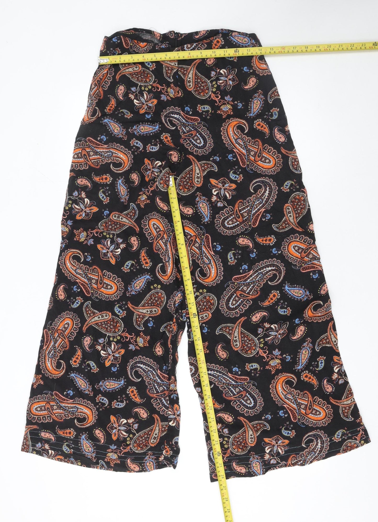 Womens UK Size 10 HI by Henry Holland Relaxed Fit Wide-Leg Black Trousers