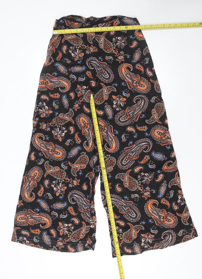 Womens UK Size 10 HI by Henry Holland Relaxed Fit Wide-Leg Black Trousers