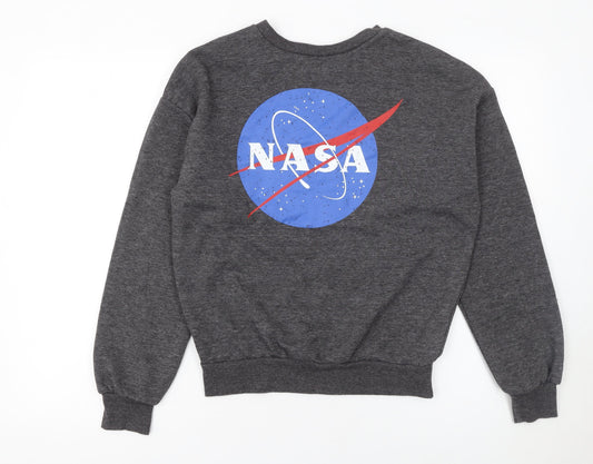 Womens UK Size 2XS NASA Grey Pullover Sweatshirt