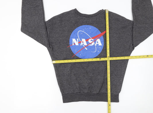 Womens UK Size 2XS NASA Grey Pullover Sweatshirt