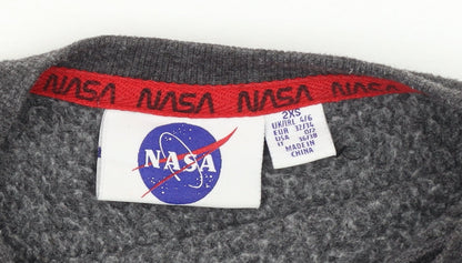 Womens UK Size 2XS NASA Grey Pullover Sweatshirt