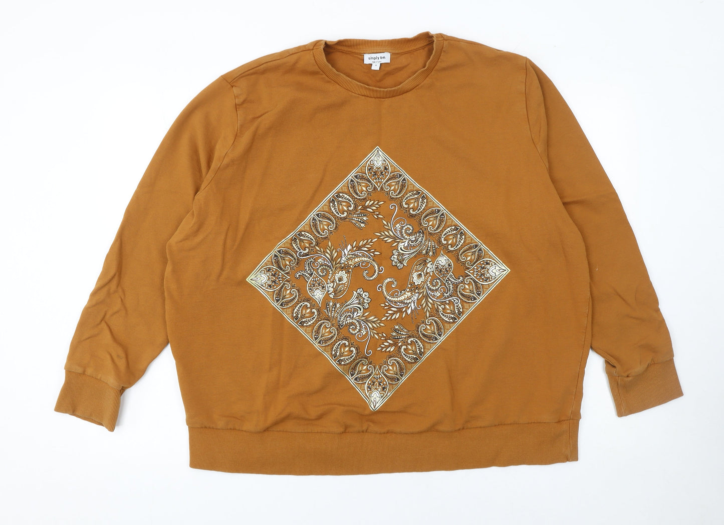 Womens UK Size 22 Simply Be Brown Pullover Sweatshirt