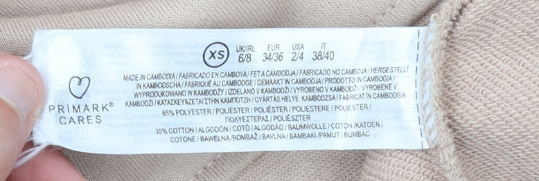 Womens UK Size XS Primark Beige Pullover Sweatshirt