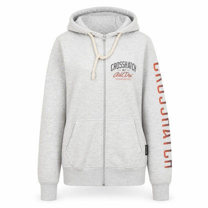 Womens UK Size XS Crosshatch Grey Full Zip Hoodie
