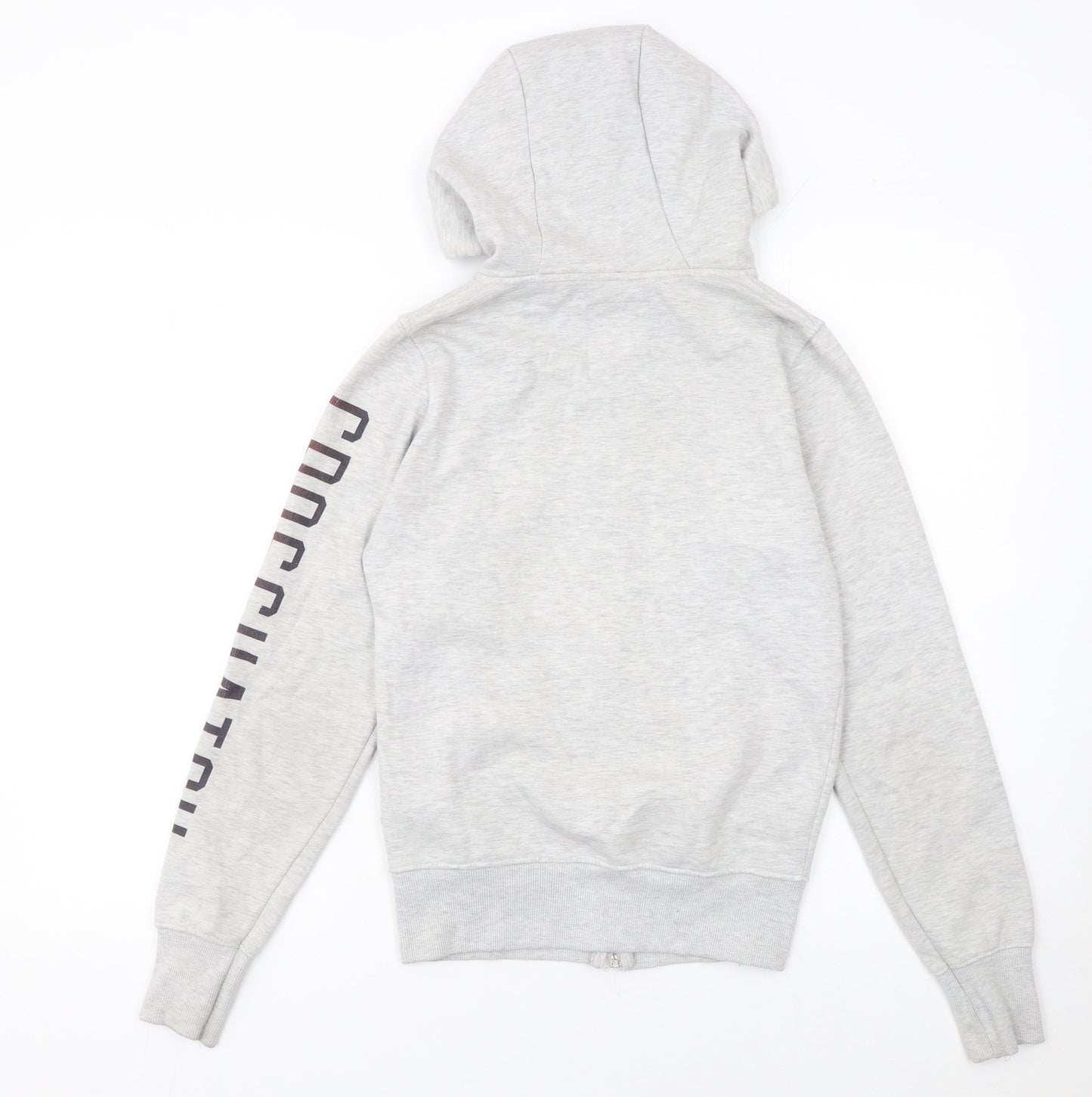 Womens UK Size XS Crosshatch Grey Full Zip Hoodie