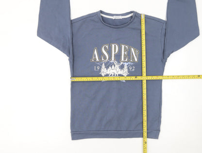 Primark Girls Blue Aspen Colorado Graphic Pullover Sweatshirt 12-13 Years