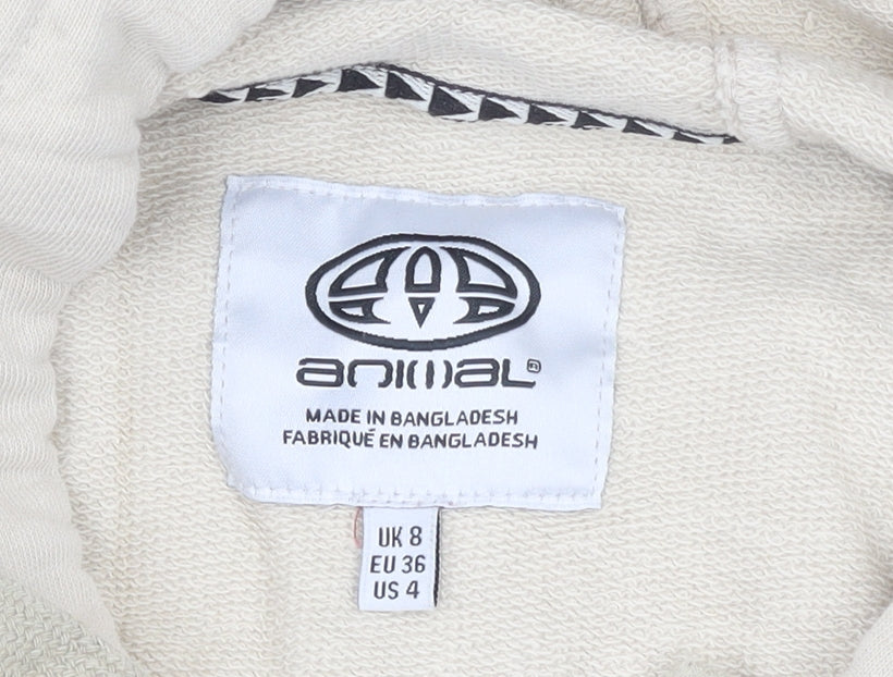 Womens UK Size 8 Animal Beige Pullover Hoodie