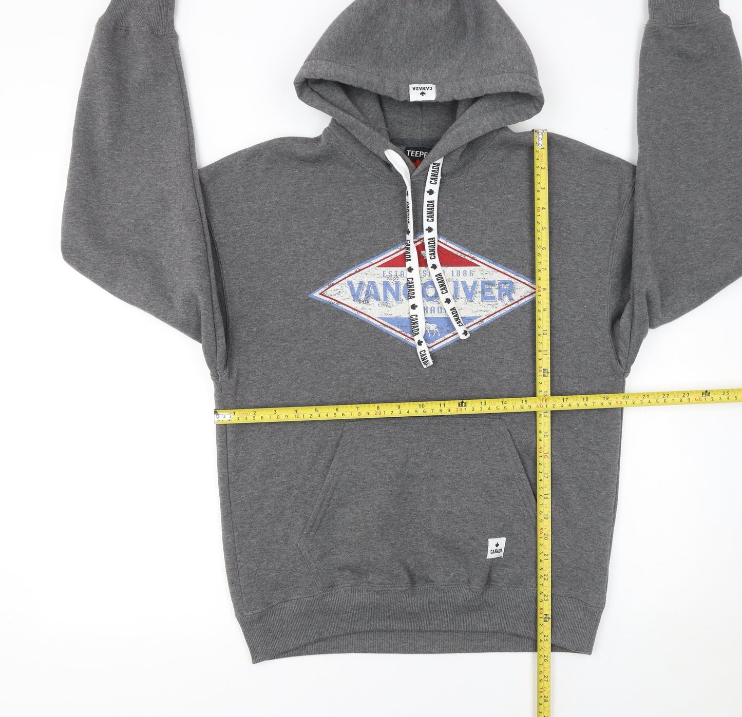 Mens UK Size S Teepee Grey Pullover Hoodie