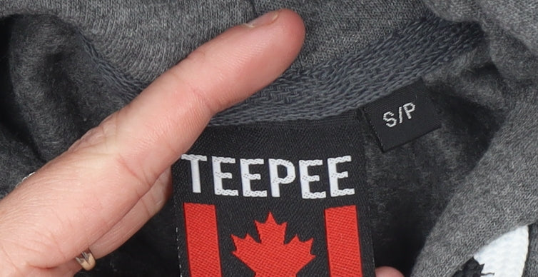 Mens UK Size S Teepee Grey Pullover Hoodie