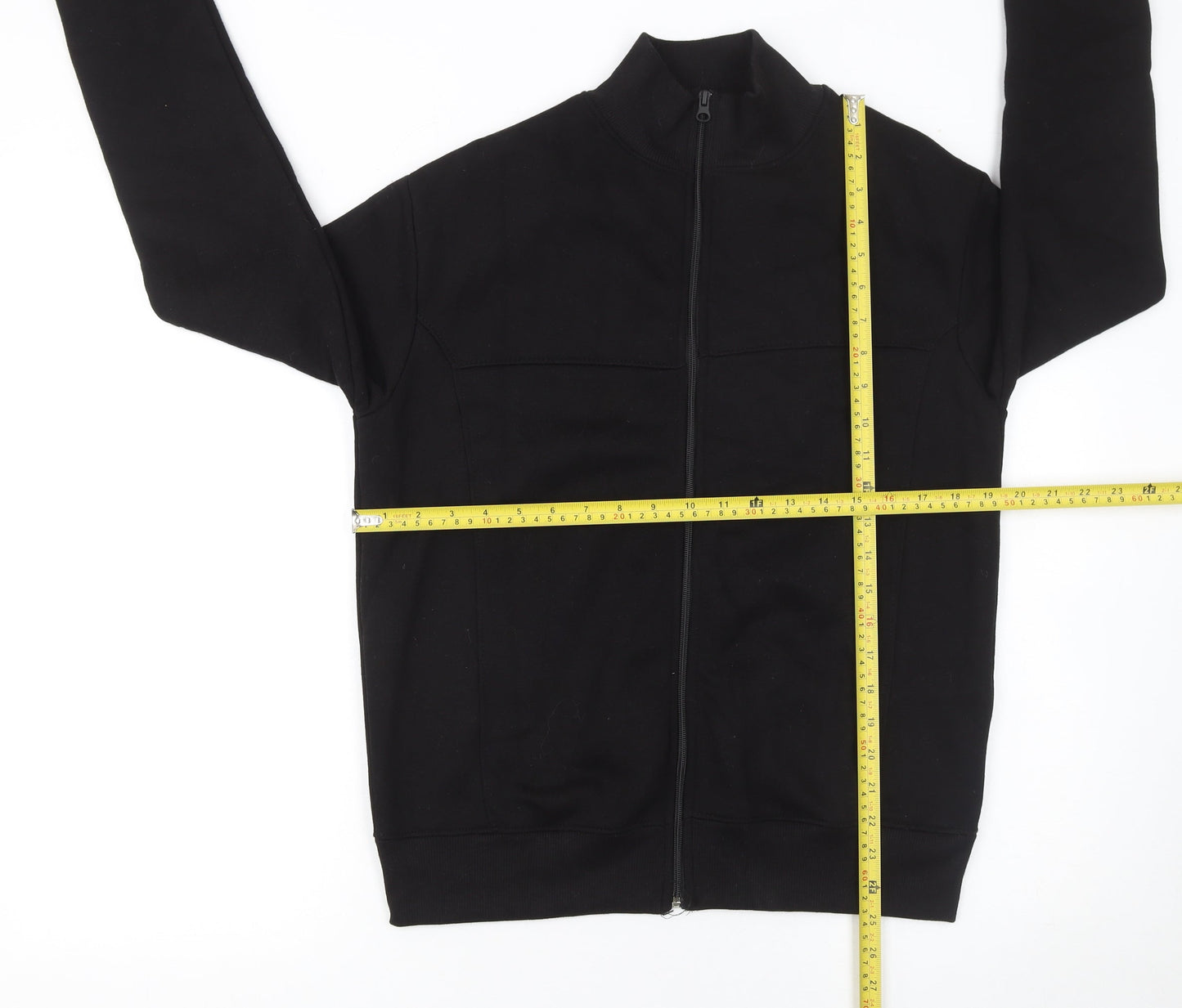 Womens UK Size XS PRETTYLITTLETHING Black Full Zip Sweatshirt