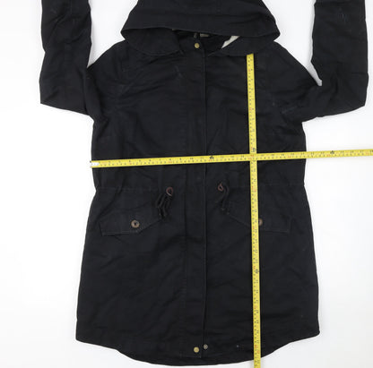 Womens UK Size 14 H&M Black Parka Coat