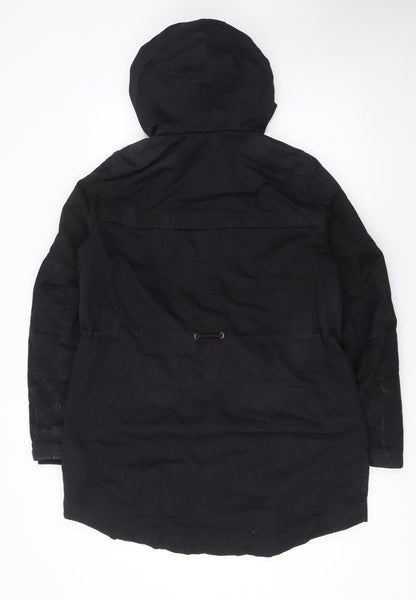 Womens UK Size 14 H&M Black Parka Coat