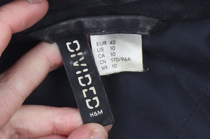 Womens UK Size 14 H&M Black Parka Coat