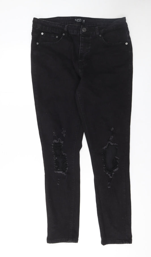 Mens UK Size 34 boohooMAN Slim Fit Skinny Black Jeans