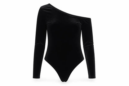 Womens UK Size 14 F&F One-Piece Black Bodysuit