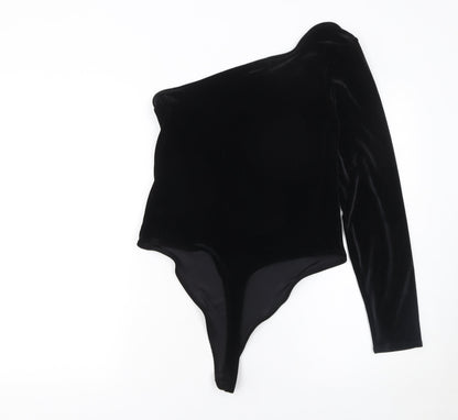 Womens UK Size 14 F&F One-Piece Black Bodysuit