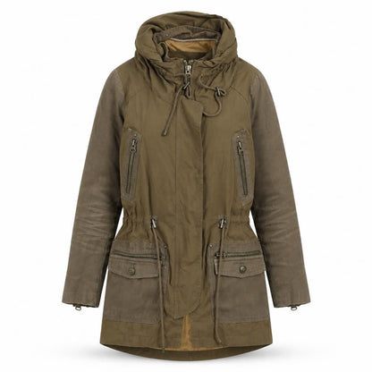 Womens UK Size XS Zara Basic Green Parka Coat