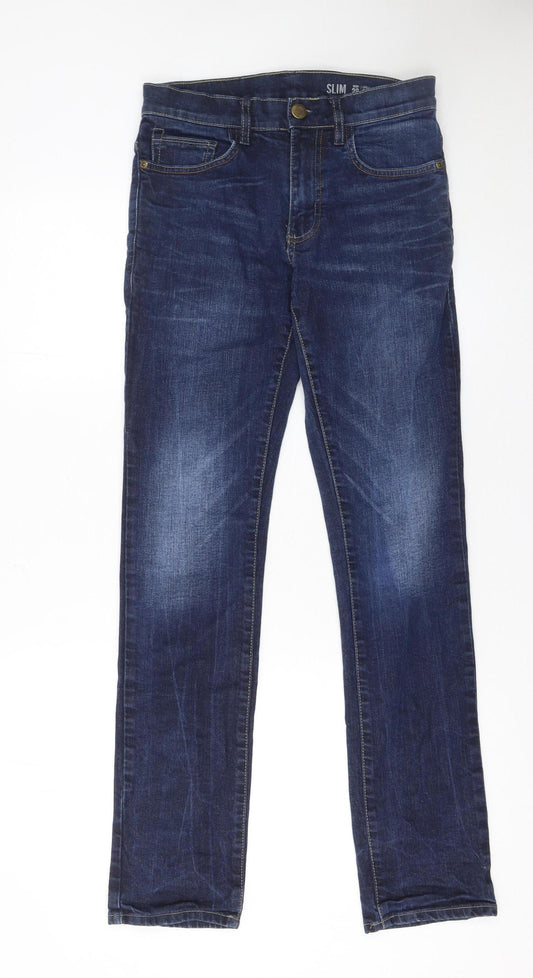 F&F Men's Blue Slim Fit Straight Denim Jeans 28W 32L
