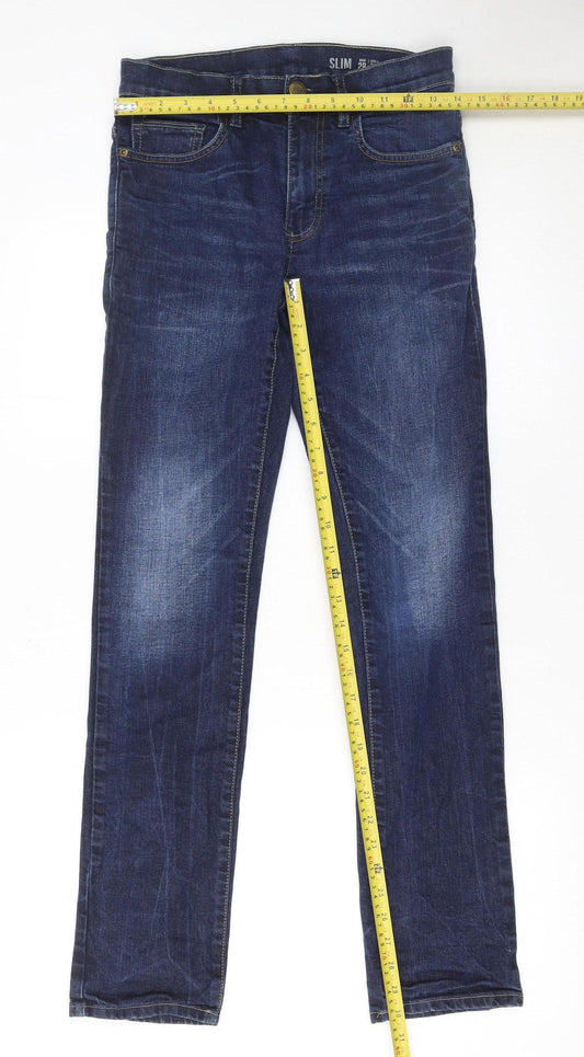 F&F Men's Blue Slim Fit Straight Denim Jeans 28W 32L