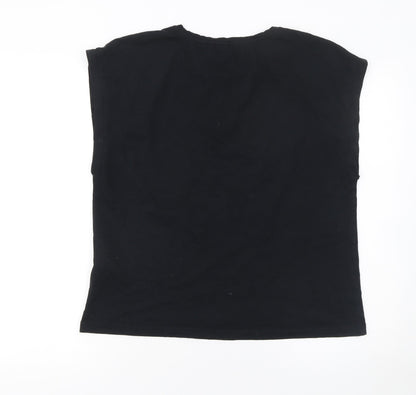 Womens UK Size XL VERO MODA Black Basic T-Shirt