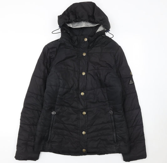 Womens UK Size 12 Iguana Fashion Black Puffer Jacket