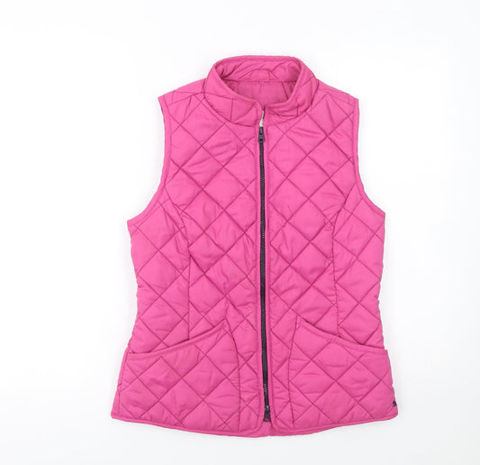 Womens UK Size 8 Joules Pink Quilted Coat
