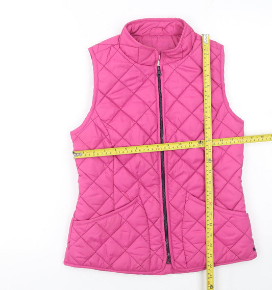 Womens UK Size 8 Joules Pink Quilted Coat