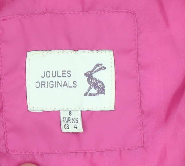 Womens UK Size 8 Joules Pink Quilted Coat