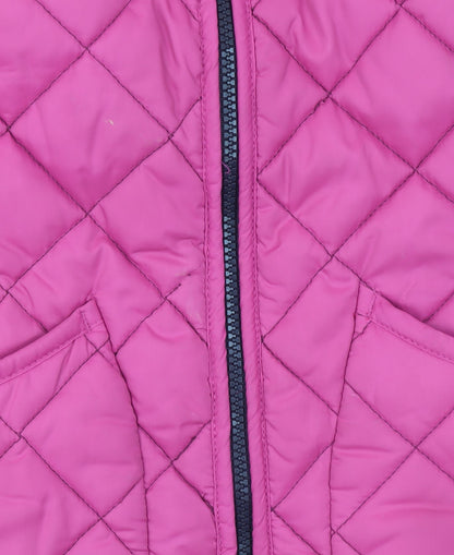 Womens UK Size 8 Joules Pink Quilted Coat