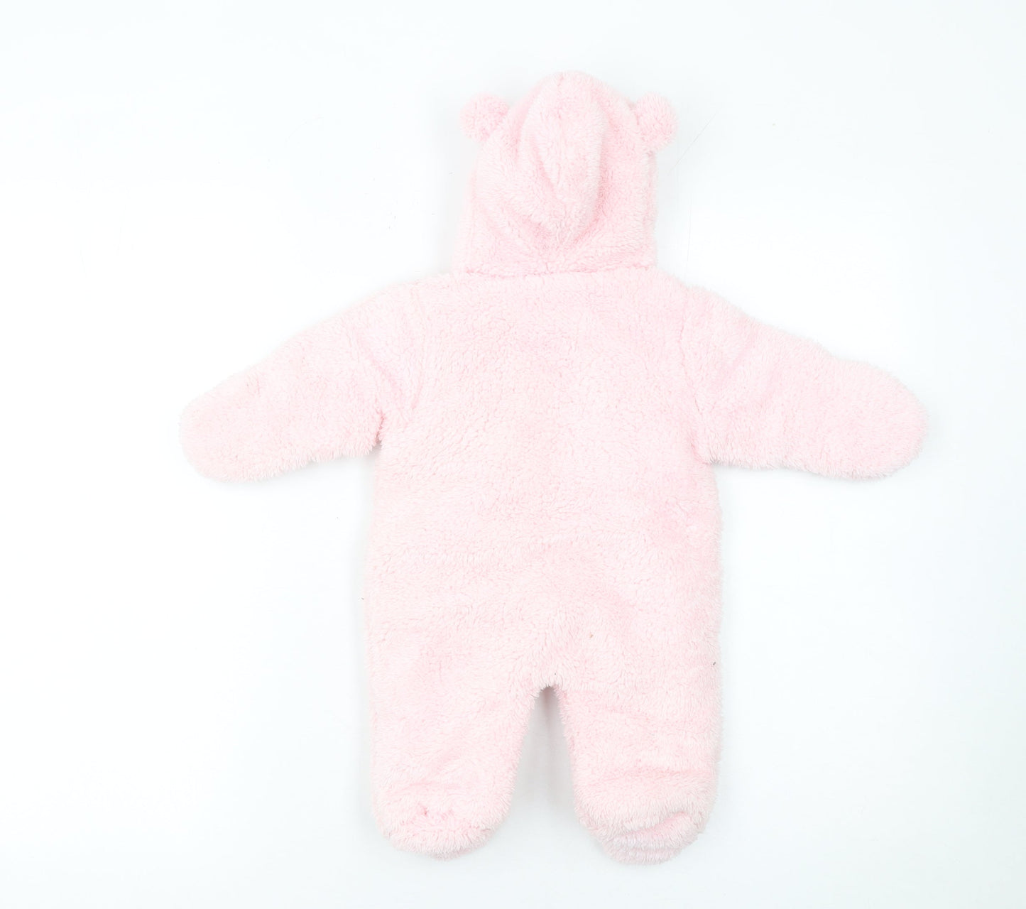 Bebe Bonito Pink Hooded Fleece Bear Coverall 0-3 Months Unisex Baby