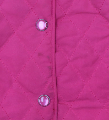 David Barry Womens Pink Quilted Mid-Length Jacket Size 12