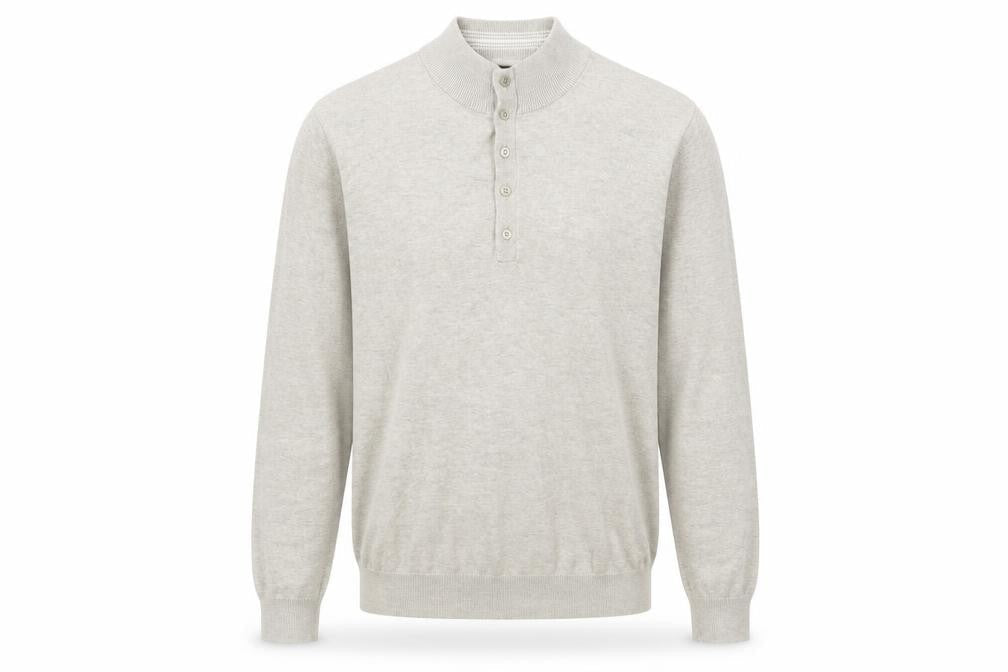 Mens UK Size M Marks and Spencer Beige Henley Jumper