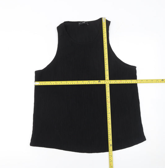 Womens UK Size 16 F&F Black Basic Tank