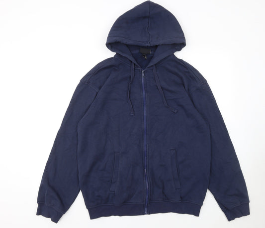 Mens UK Size M H&M Blue Full Zip Hoodie