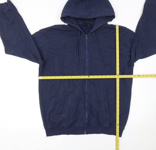 Mens UK Size M H&M Blue Full Zip Hoodie
