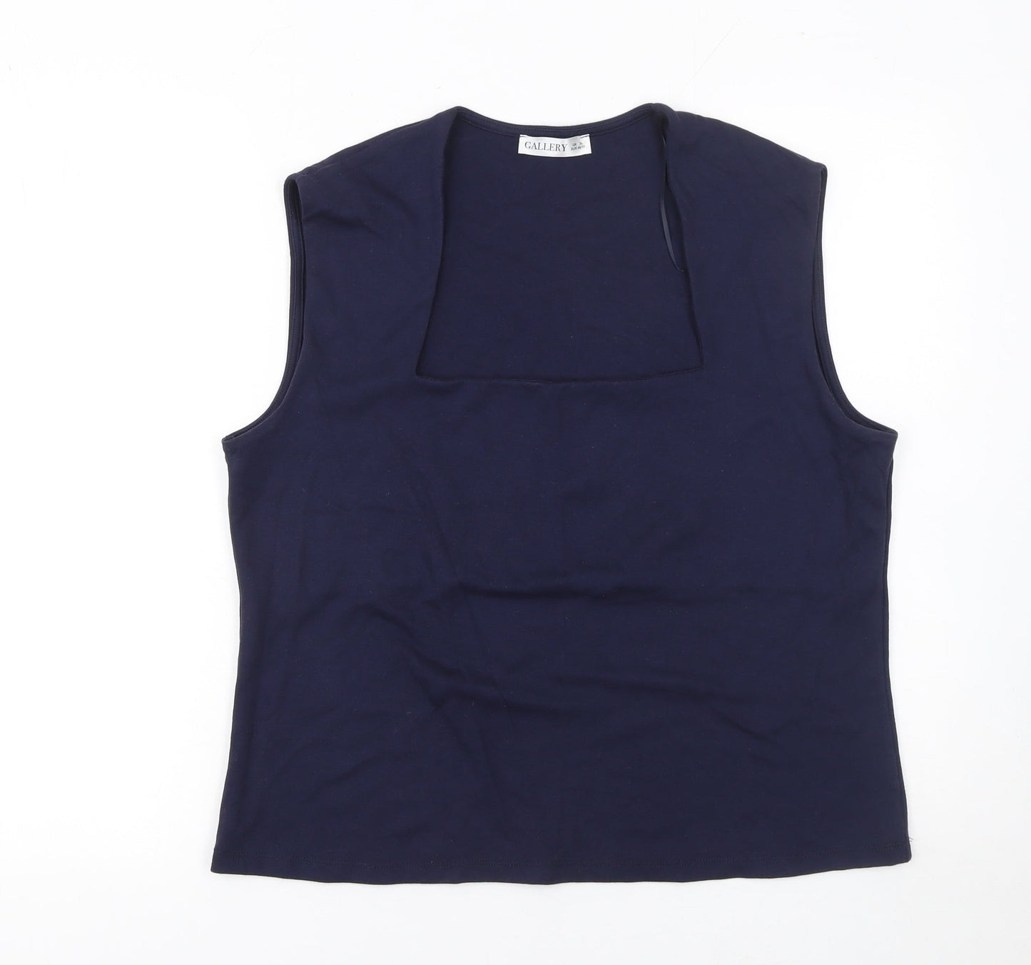 Womens UK Size XL Gallery Blue Basic Tank