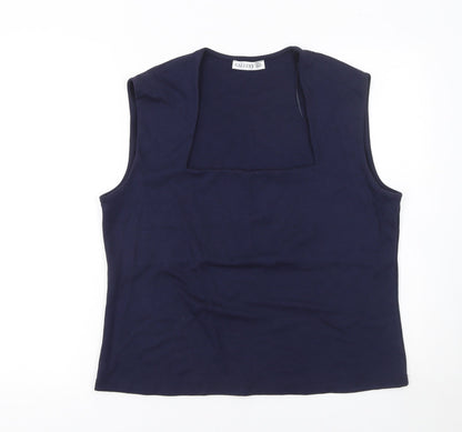 Womens UK Size XL Gallery Blue Basic Tank