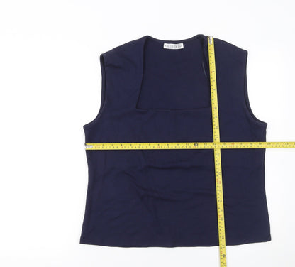 Womens UK Size XL Gallery Blue Basic Tank