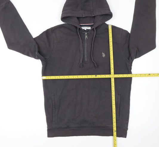 Mens UK Size S U.S. Polo Assn. Black 1/2 Zip Hoodie