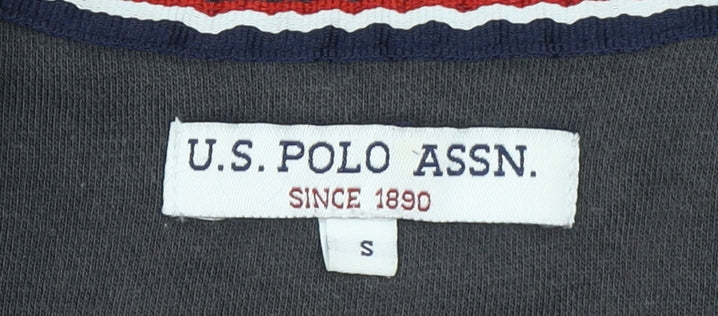 Mens UK Size S U.S. Polo Assn. Black 1/2 Zip Hoodie