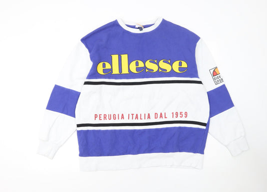 Womens UK Size 6 ellesse Blue Pullover Sweatshirt